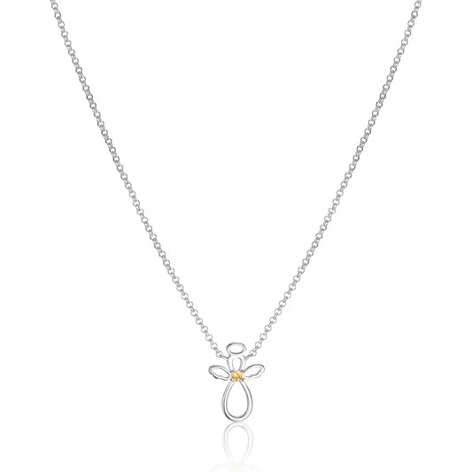 November Birthstone Guardian Angel Citrine Necklace