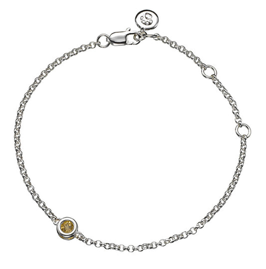 November Birthstone Citrine Bracelet - Sterling Silver