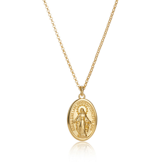 Miraculous Medal Necklace — Gold Plated