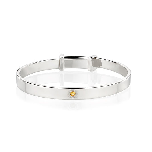 November Birthstone Citrine Baptism Baby Bangle