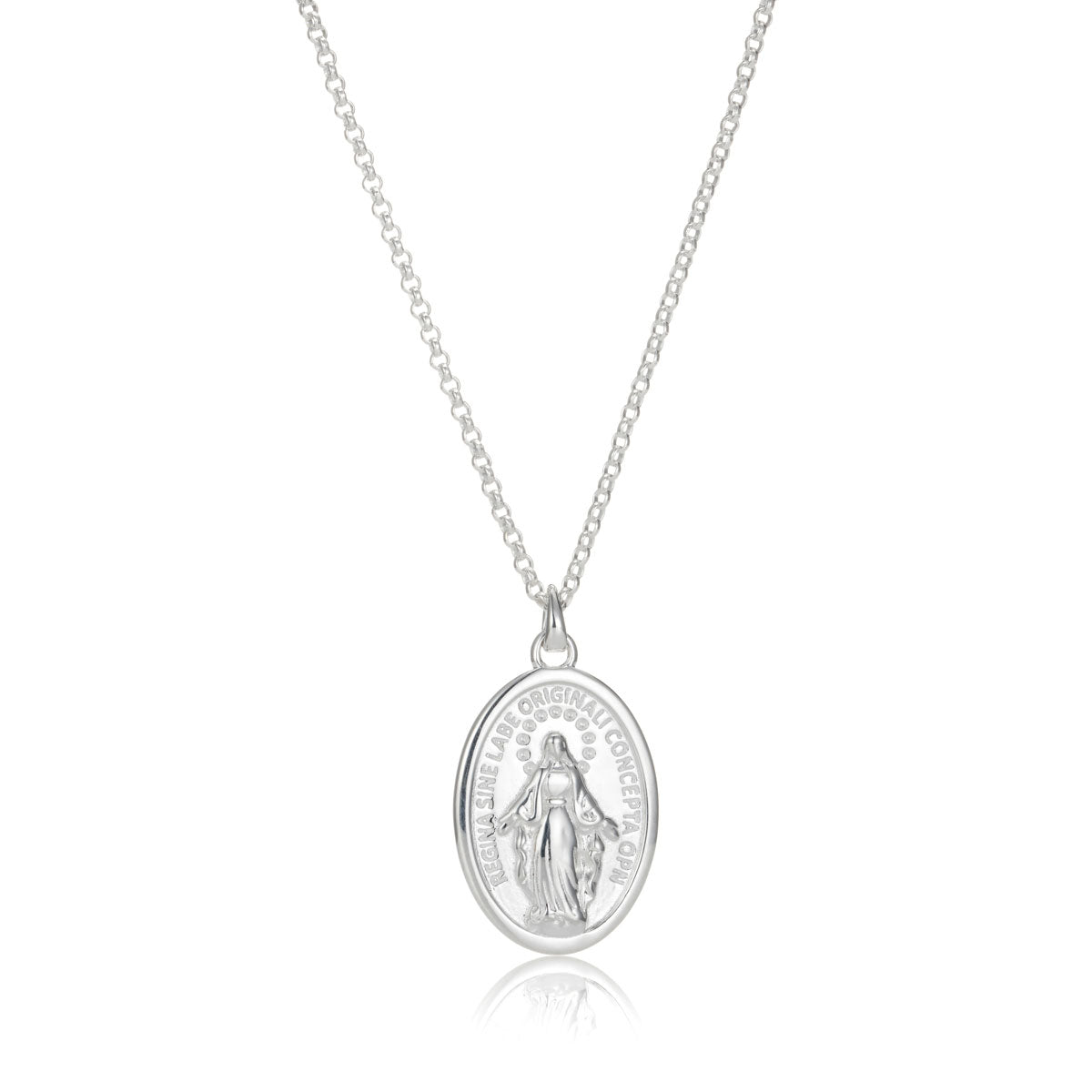 Miraculous Medal Necklace — Sterling Silver Molly Brown London