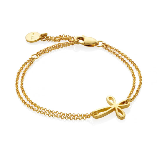 Cherish Signature Cross Bracelet - Gold-Plated