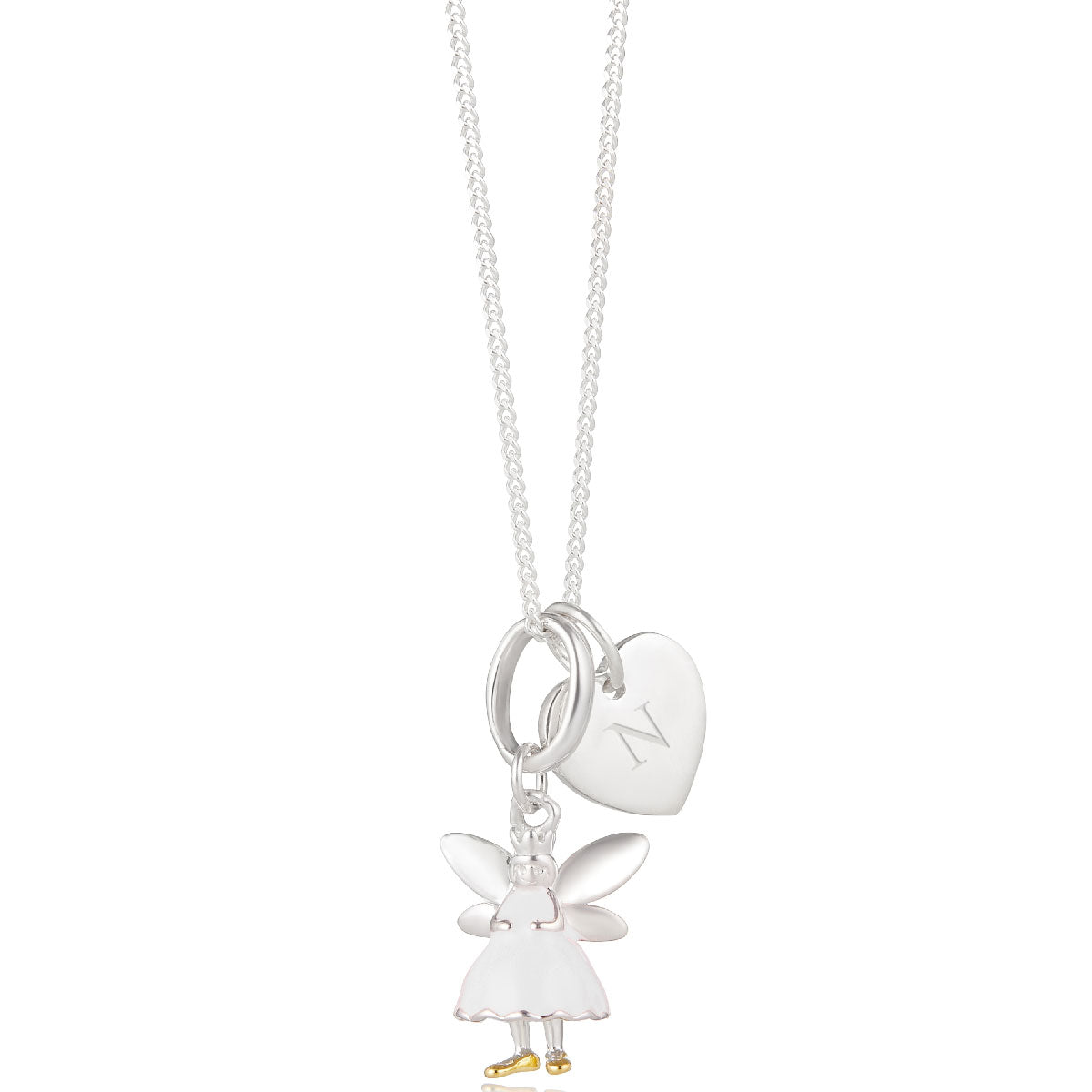 Personalized Fairy Heart White Children's Necklace Molly Brown