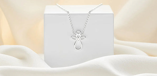 Guardian angel pendant with white box