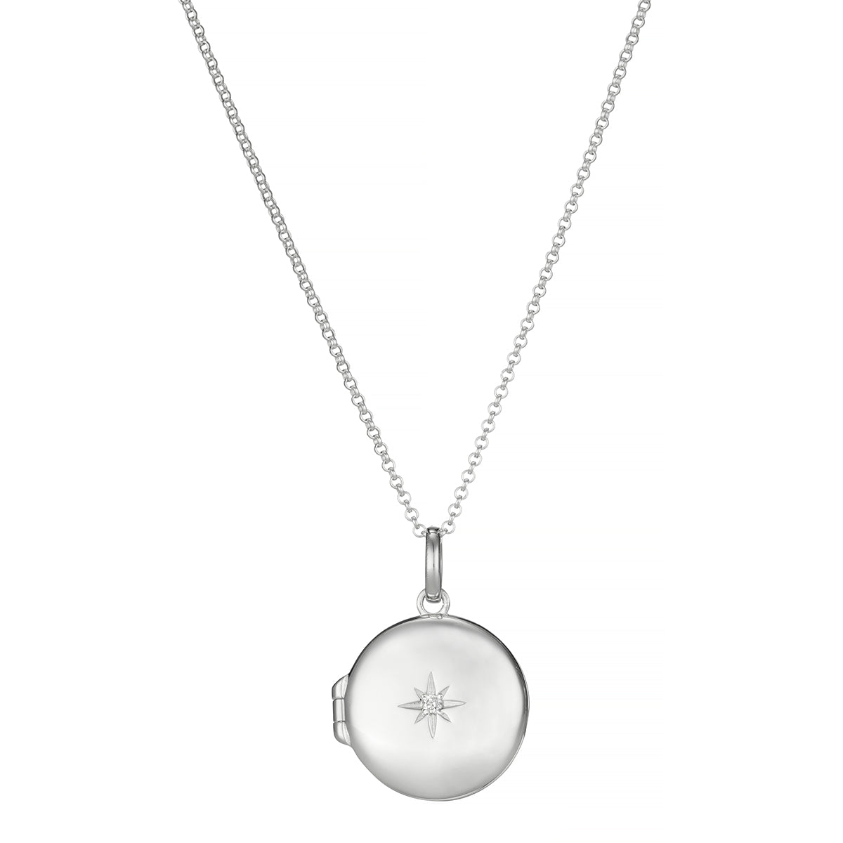 Large Forever Diamond Locket Necklace - Sterling Silver | Molly Brown ...