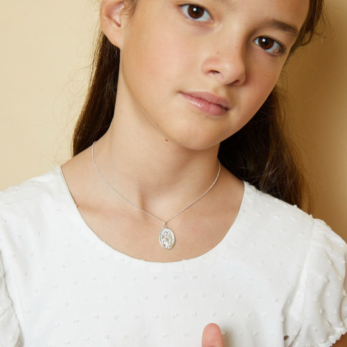 Miraculous Medal Necklace — Sterling Silver