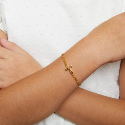 Cherish Signature Cross Bracelet - Gold-Plated