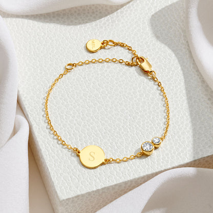 Forever Together White Topaz Gemstone Bracelet - Gold Vermeil