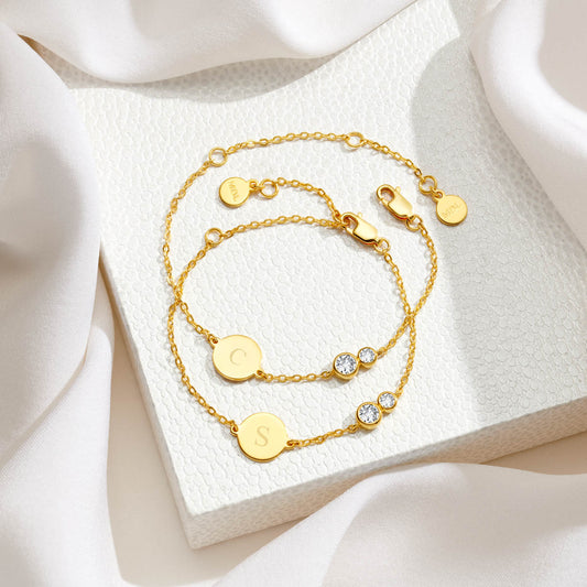 Forever Together Gold Vermeil White Topaz Bracelet Gift Set