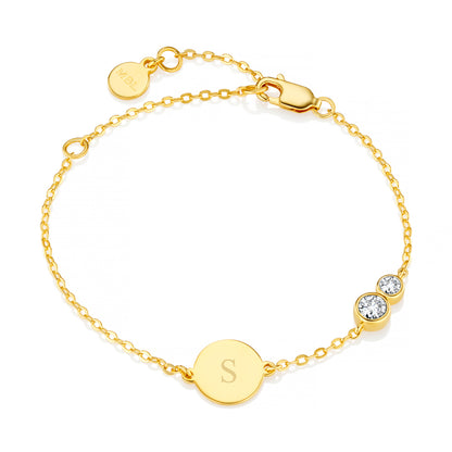 Forever Together White Topaz Gemstone Bracelet - Gold Vermeil