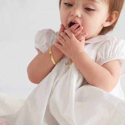 Gold Vermeil Baby's First Pearl Baptism Bracelet