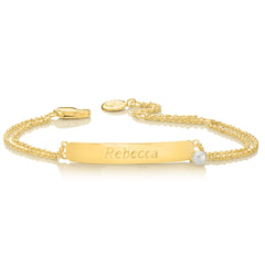 Gold Vermeil My First Pearl Identity Bracelet