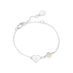 Personalised My First Pearl Heart Bracelet