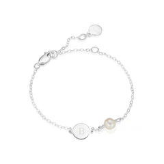 Personalised My First Pearl Disc Bracelet