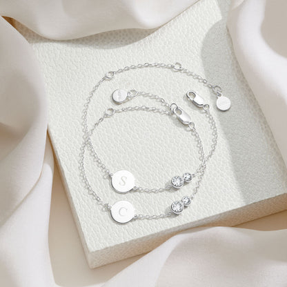 Forever Together Sterling Silver White Topaz Bracelet Gift Set