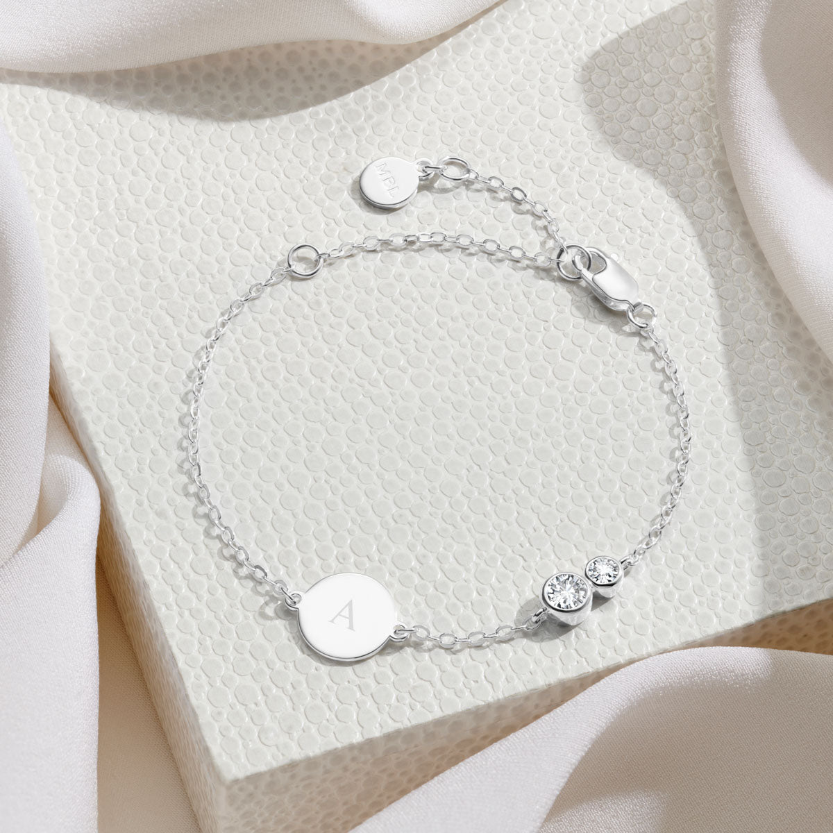 Forever Together Sterling Silver White Topaz Bracelet Gift Set