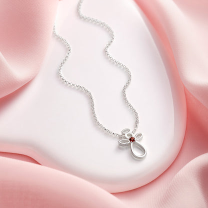 January Birthstone Guardian Angel Garnet Necklace