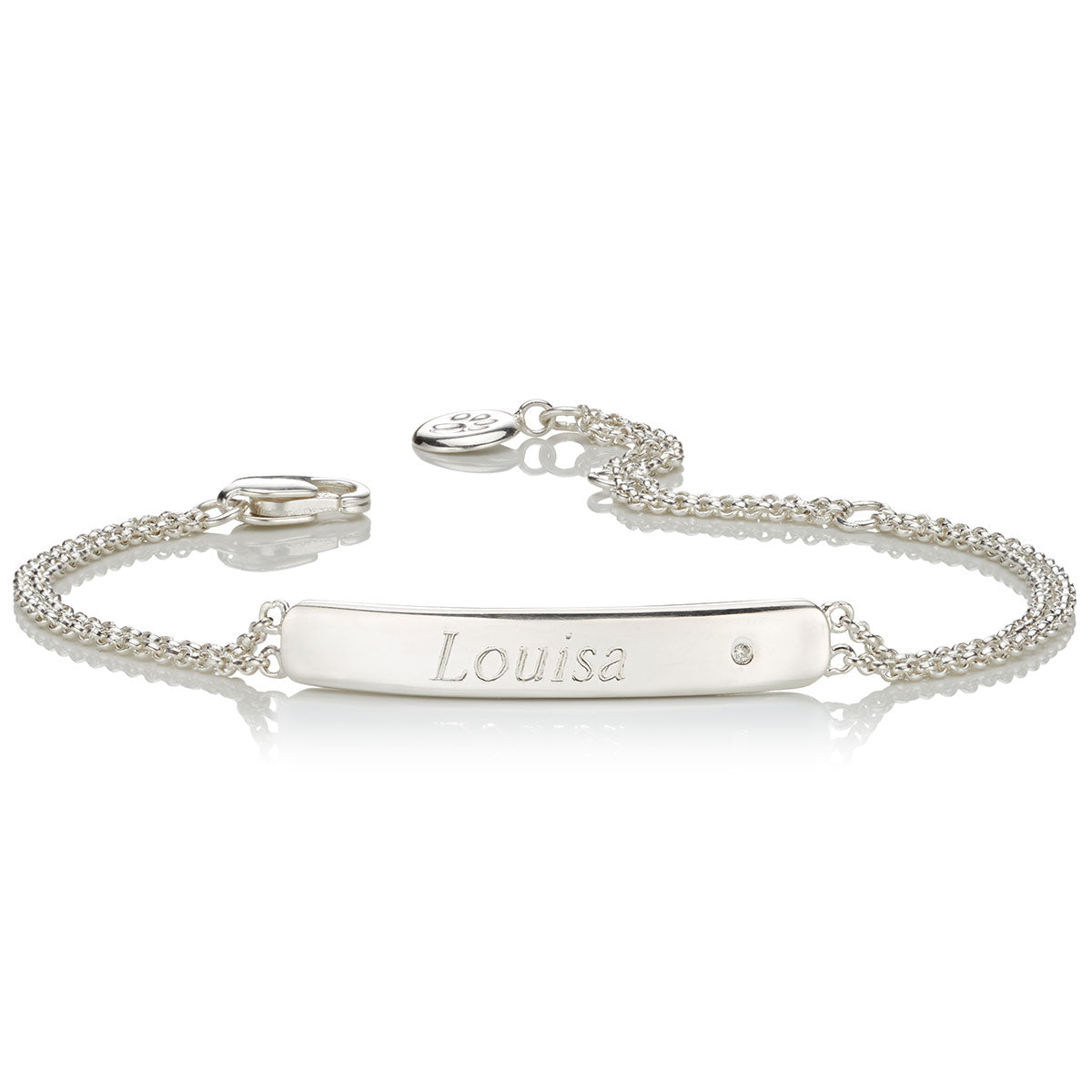 Personalized April Birthstone Diamond Bracelet