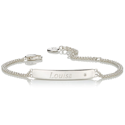 Personalized April Birthstone Diamond Bracelet
