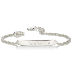 Personalized April Birthstone Diamond Bracelet