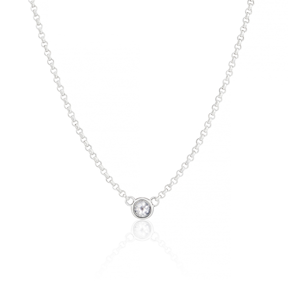 April Birthstone White Topaz Necklace