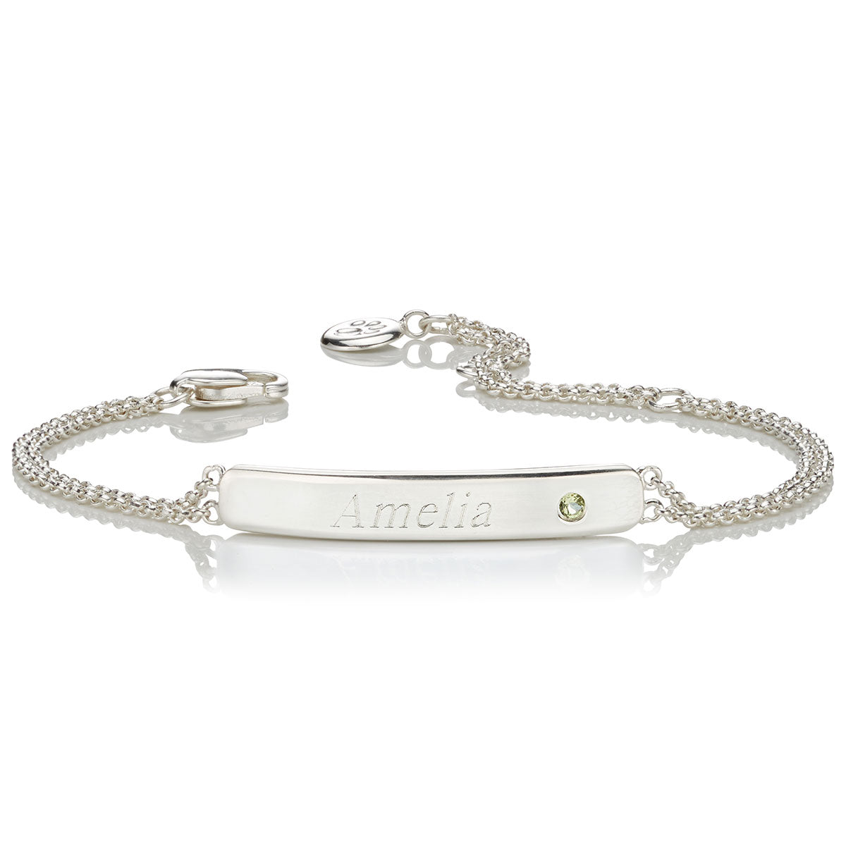 Personalized August Birthstone Peridot Bracelet