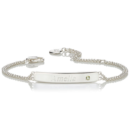 Personalized August Birthstone Peridot Bracelet