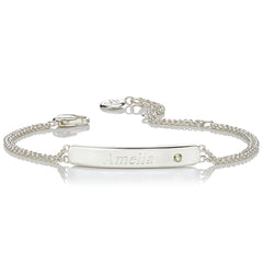 Personalized August Birthstone Peridot Bracelet