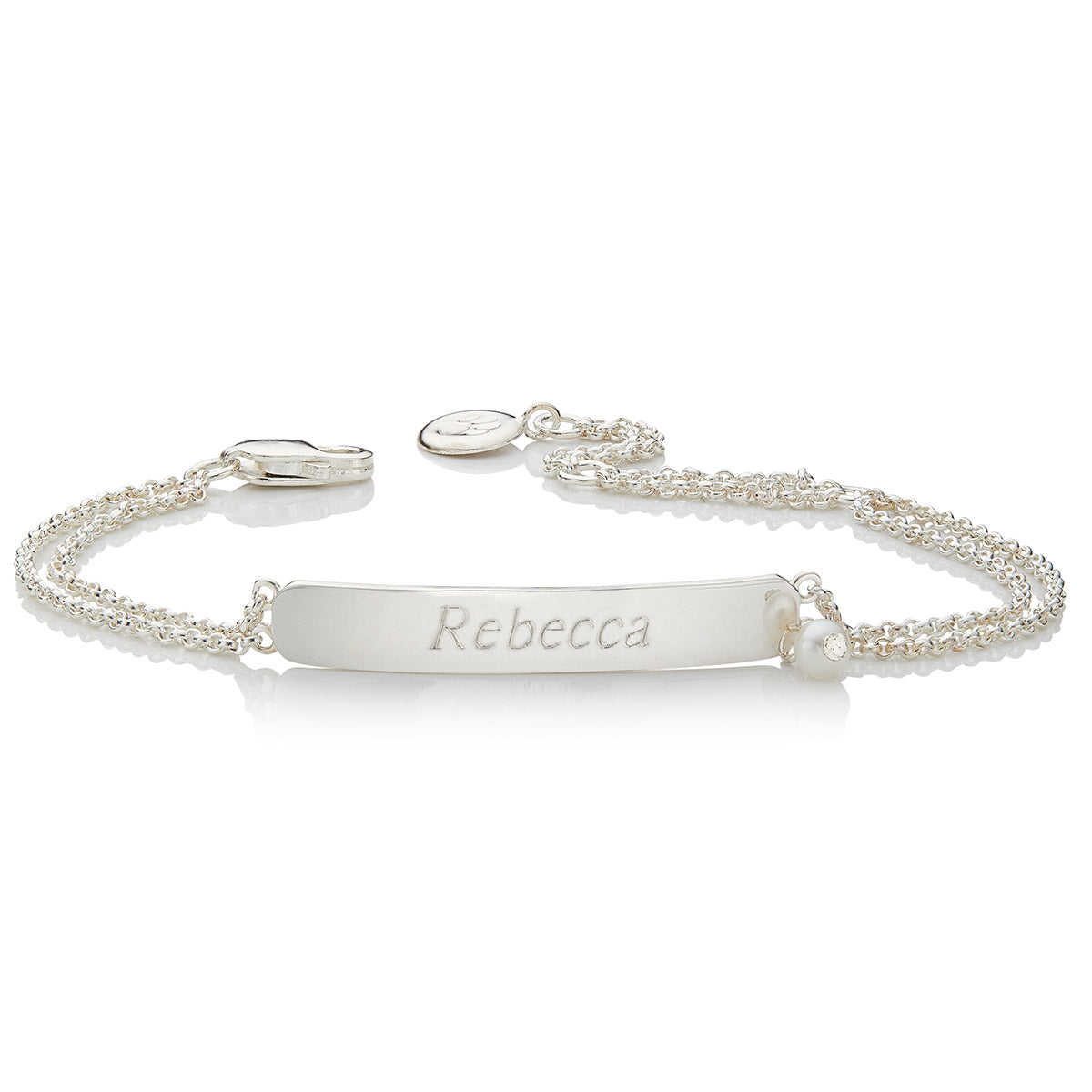 Baby's Personalized First Pearl Baptism Bracelet