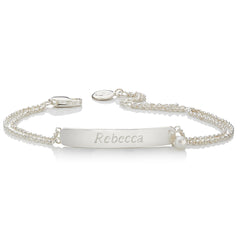 Baby's Personalized First Pearl Baptism Bracelet