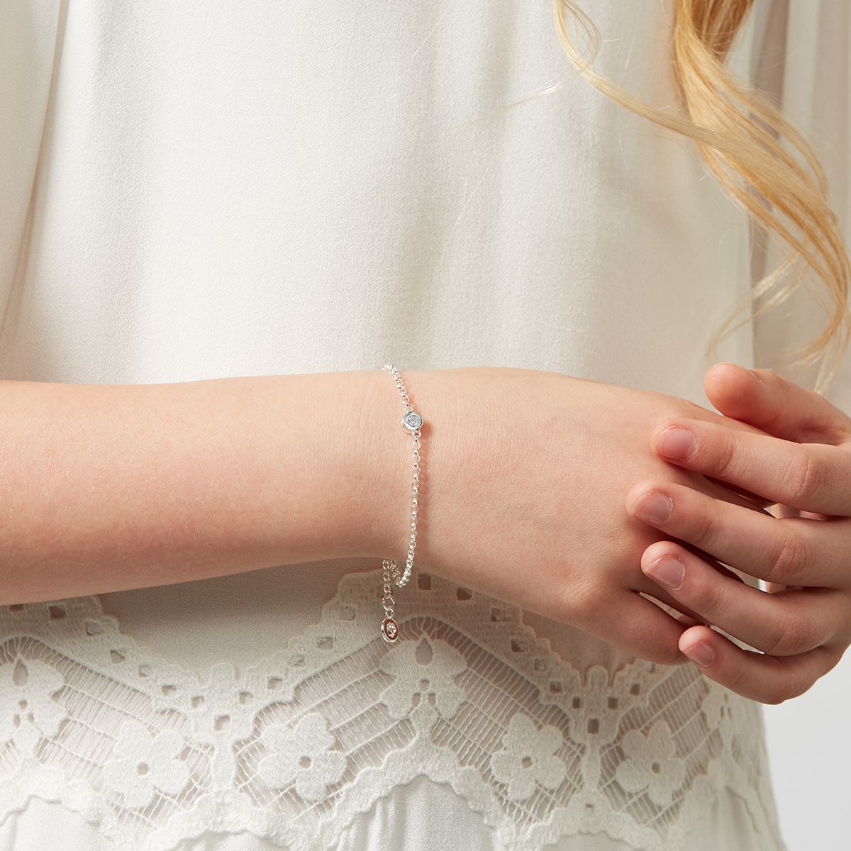 April Birthstone White Topaz Bracelet