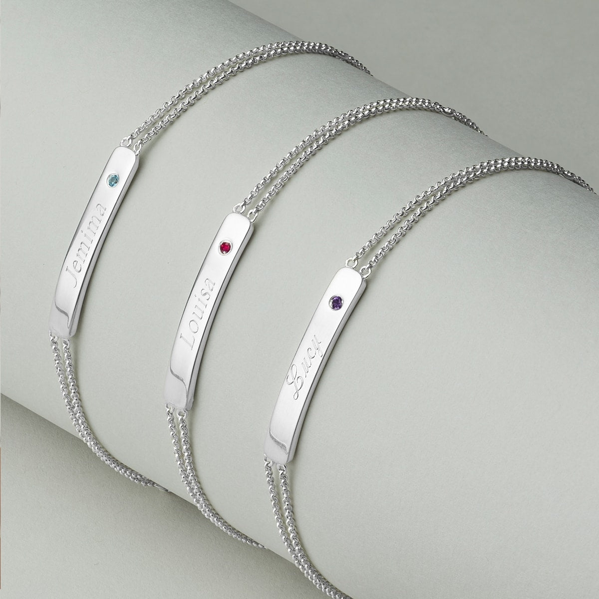 Personalized April Birthstone Diamond Bracelet