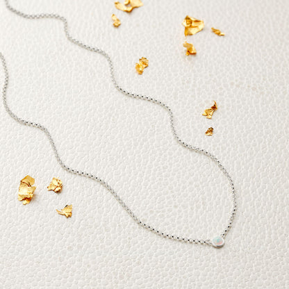 October Birthstone Opal Necklace