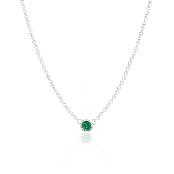 May Birthstone Emerald Necklace
