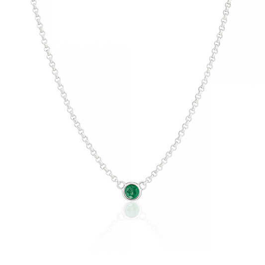 May Birthstone Emerald Necklace