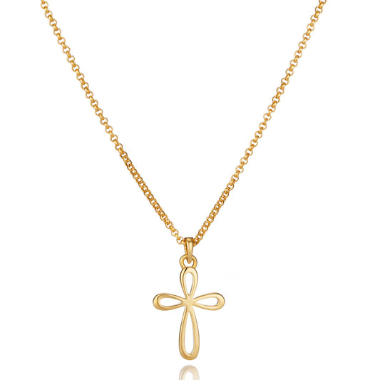 Cherish Signature Cross Necklace - Gold-Plated