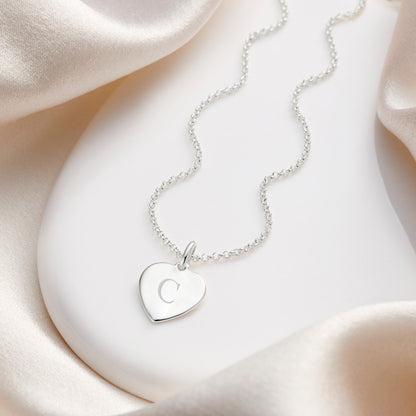 Personalized Cherish Heart Necklace - Sterling Silver