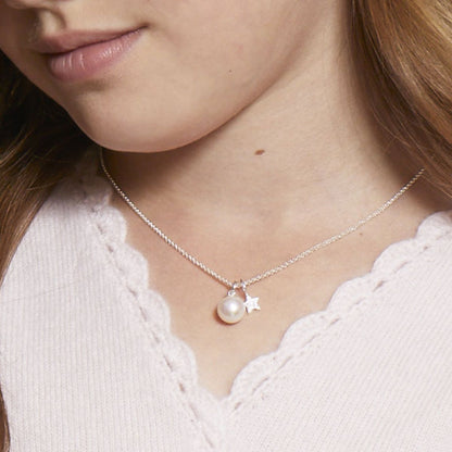 Heirloom Diamond Star and Pearl Necklace