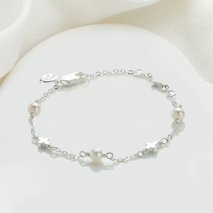 Cross Pearl Station Bracelet