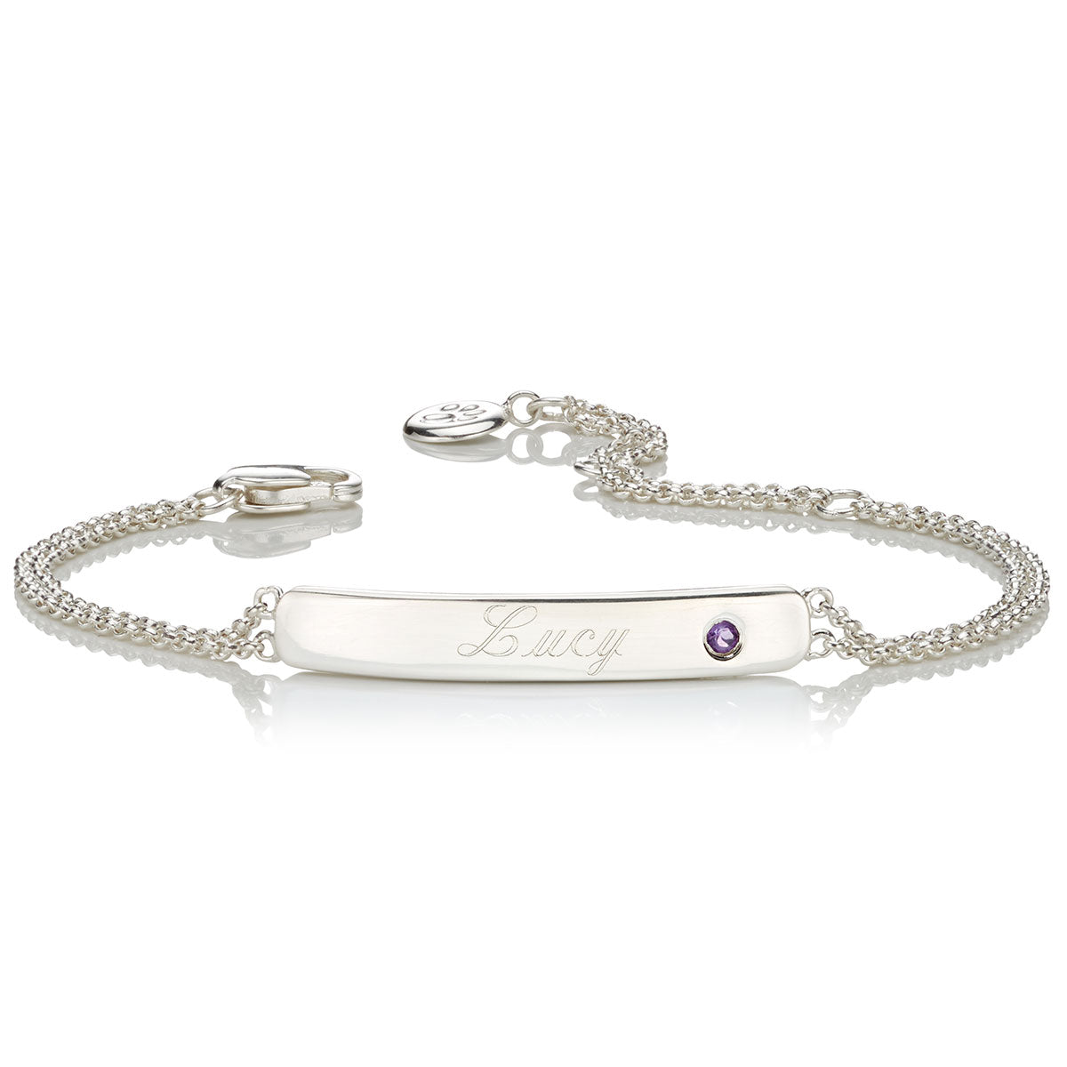 Personalized February Birthstone Amethyst Bracelet