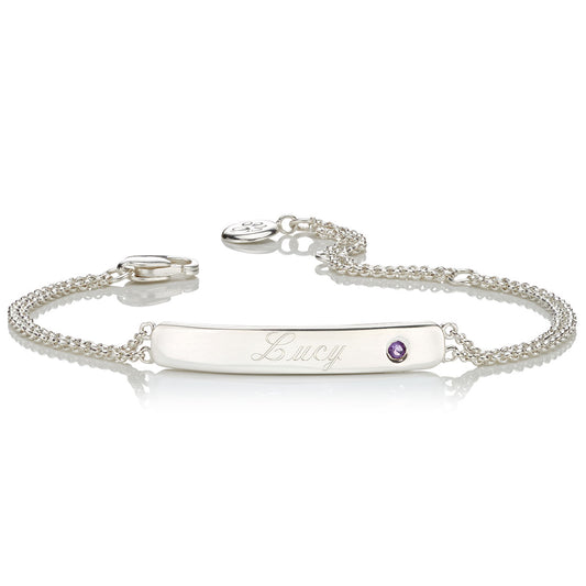 Personalized February Birthstone Amethyst Bracelet