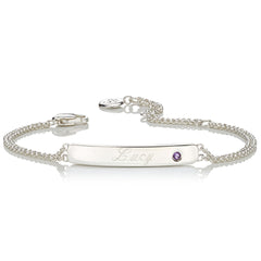 Personalized February Birthstone Amethyst Bracelet