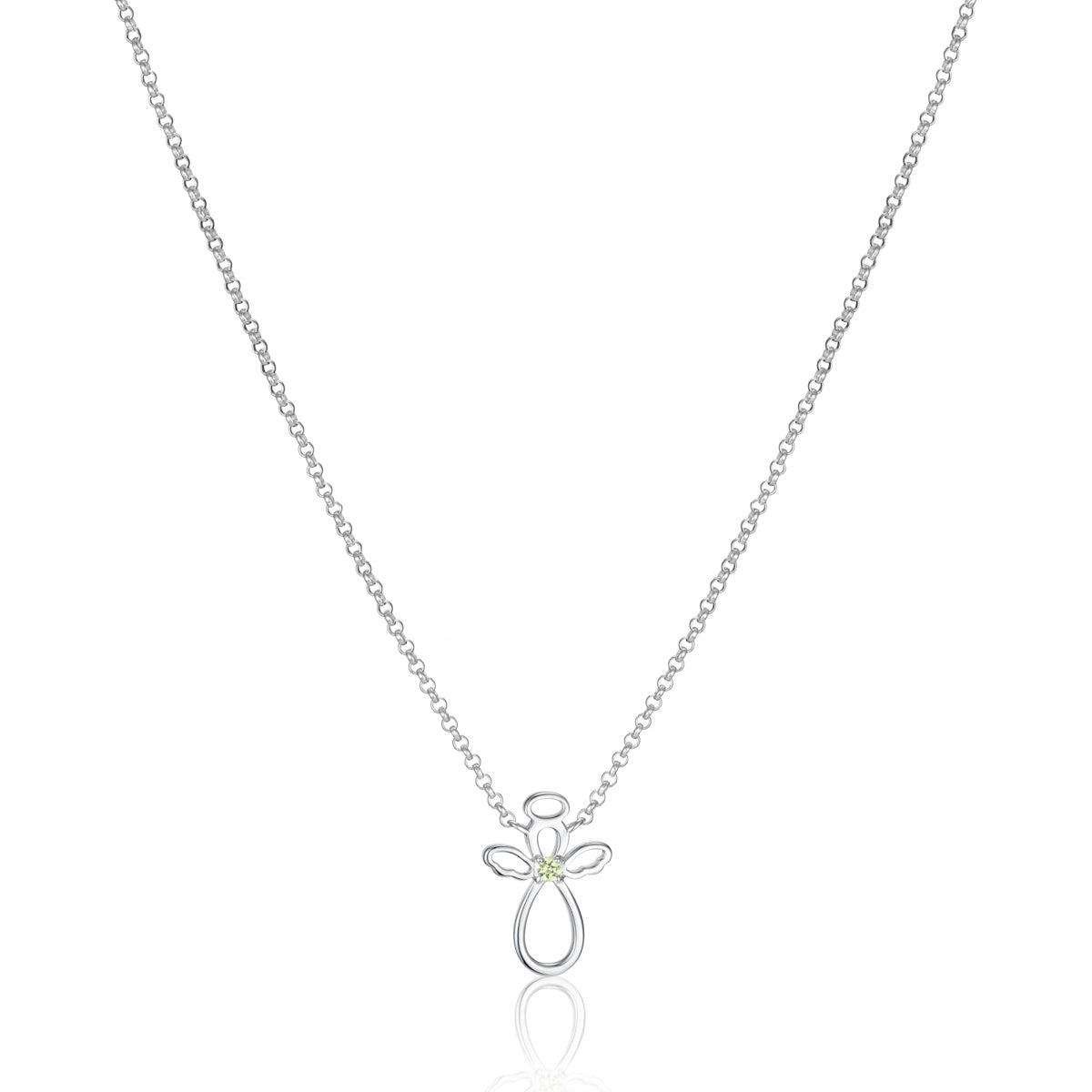 August Birthstone Guardian Angel Peridot Necklace