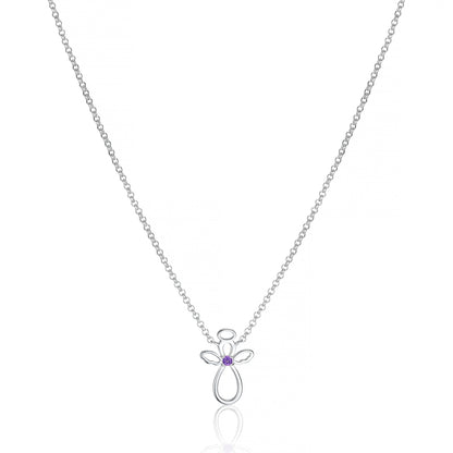 February Birthstone Guardian Angel Amethyst Necklace
