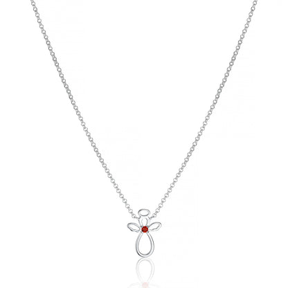 January Birthstone Guardian Angel Garnet Necklace