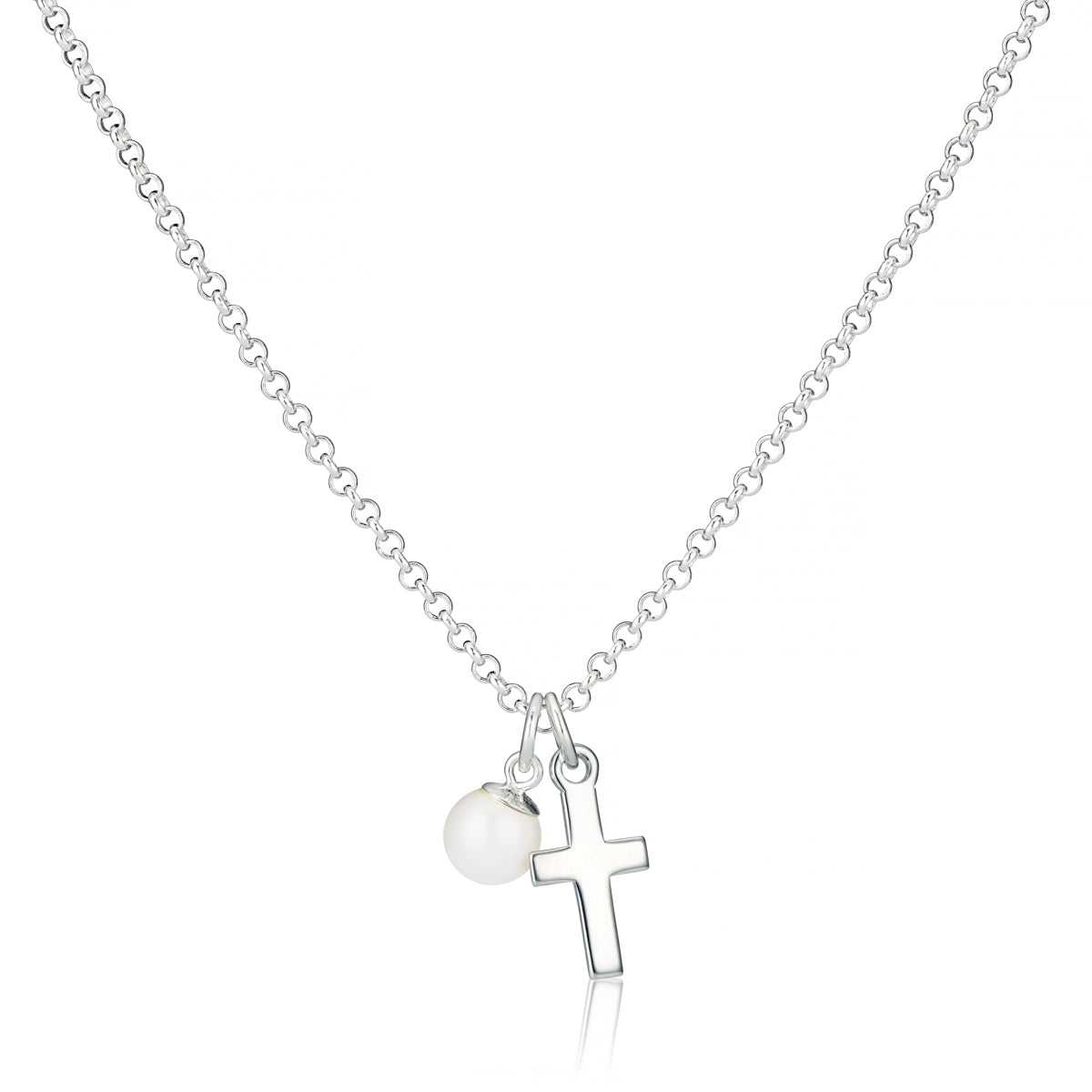 Baby's Baptism Cross Necklace — Sterling Silver