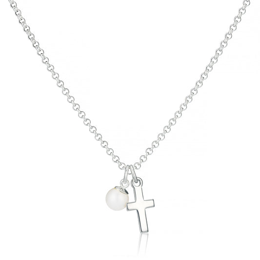 Baby's Baptism Cross Necklace — Sterling Silver