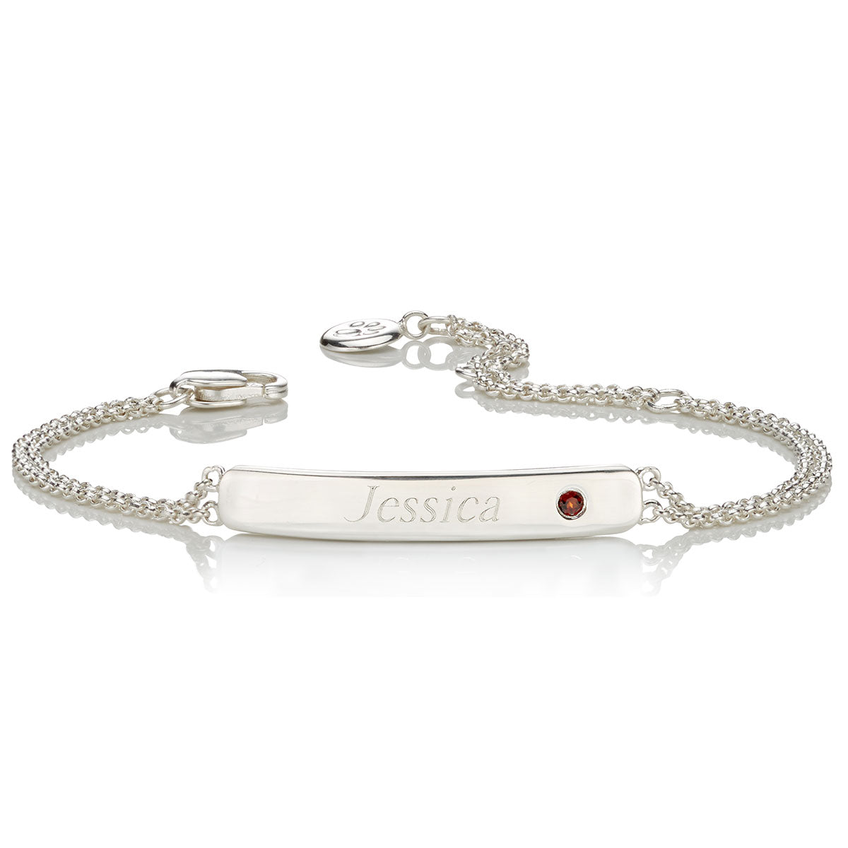 Personalized January Birthstone Garnet Bracelet