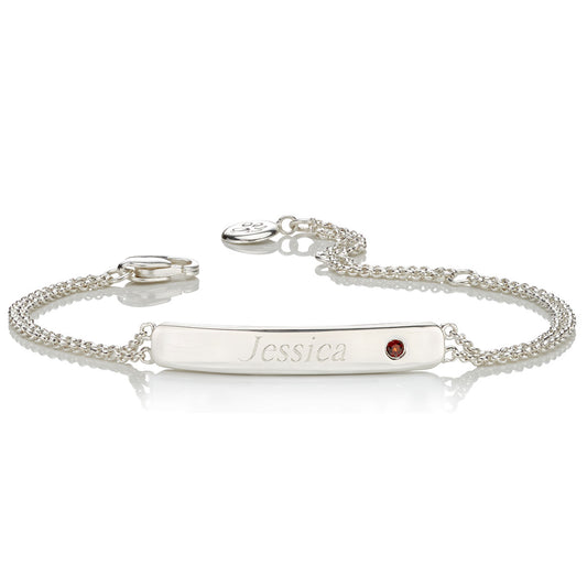 Personalized January Birthstone Garnet Bracelet