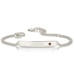 Personalized January Birthstone Garnet Bracelet